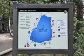 map of Bear Lake and several trails